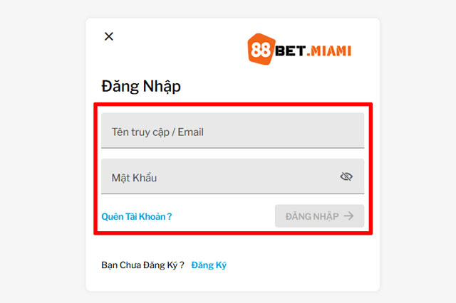 Đăng nhập vào tài khoản rút tiền 88BET